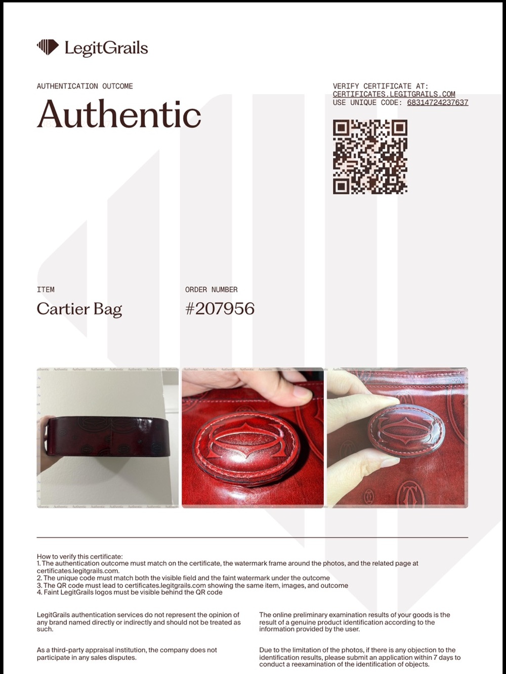 Cartier Deep Red Leather Shoulder Bag - Picture 14 of 14